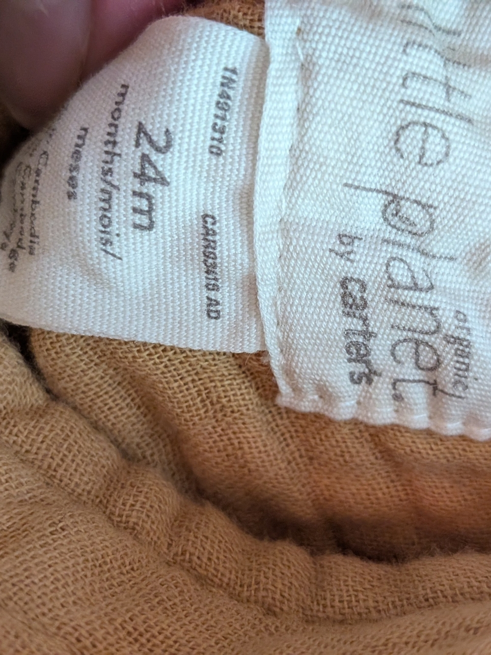 Soft Mustard Muslin Baby One-Piece Overalls, 24m Organic Cotton, Excellent - Picture 7 of 7